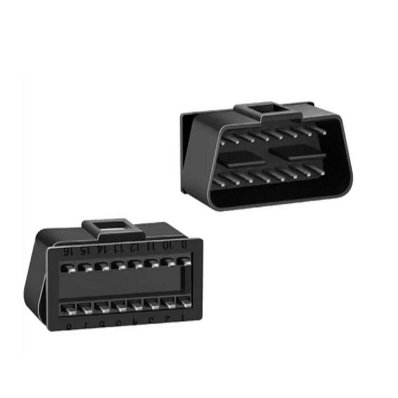 OBDII 16 kontaktu automašīnas automātiskās diagnostikas kabeļa adapteris J1962 12 V 24 V OBD2 vīrišķā savienotāja spraudnis, taisns leņķis, 90 grādu zelta pārklājuma tapa