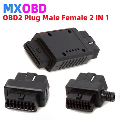 12V 24V ELM327 OBD2 Capac conector cu carcasă J1962m mufă cu carcasă 16pin mascul femelă Conector DIY Instrument doi cu deschis