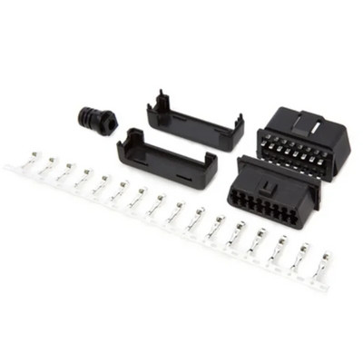 12V 24V ELM327 OBD2 savienotāja vāciņš ar korpusu J1962m spraudnis ar korpusu 16 kontaktu vīrišķais savienotājs DIY Tool Two ar atvērtu