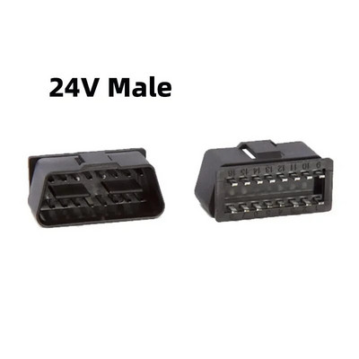 12V 24V ELM327 OBD2 savienotāja vāciņš ar korpusu J1962m spraudnis ar korpusu 16 kontaktu vīrišķais savienotājs DIY Tool Two ar atvērtu