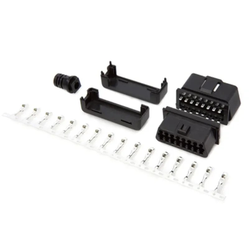12V 24V ELM327 OBD2 savienotāja vāciņš ar korpusu J1962m spraudnis ar korpusu 16 kontaktu vīrišķais savienotājs DIY Tool Two ar atvērtu