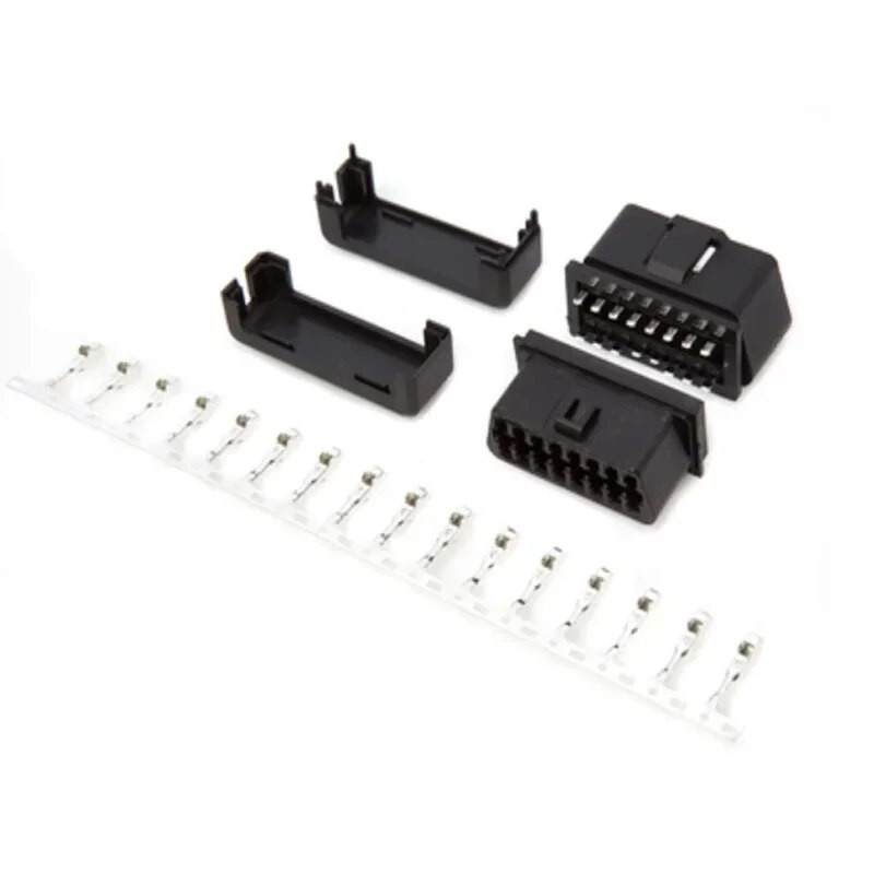 12V 24V ELM327 OBD2 savienotāja vāciņš ar korpusu J1962m spraudnis ar korpusu 16 kontaktu vīrišķais savienotājs DIY Tool Two ar atvērtu