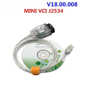 2024 Най-новият MINI VCI V18.00.008 J2534 V17 интерфейс за Toyota TIS Techstream Obd Mini Vci диагностичен кабел за диагностика