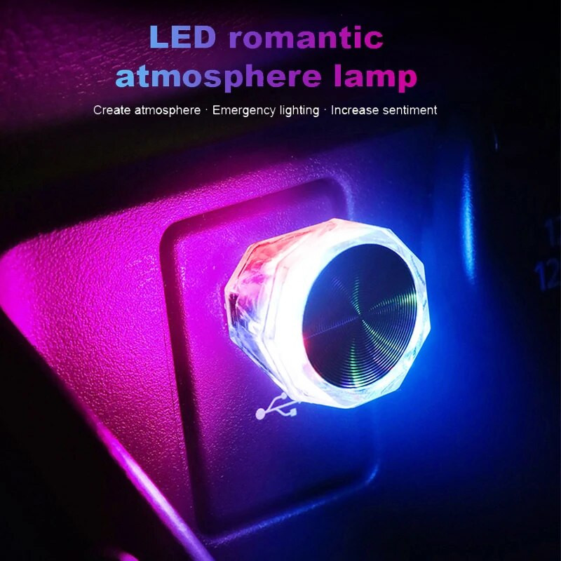 Auto sigaretisüütaja USB atmosfäärivalgusti LED mini värviline öövalgusti juhtmestikuta auto salongi valgustustarvikud