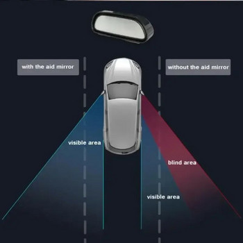 Βοηθητικός καθρέφτης οπισθοπορείας αυτοκινήτου 360° ρυθμιζόμενος ευρυγώνιος καθρέφτης αυτοκινήτου αξεσουάρ καθρέφτη αυτοκινήτου τιμονιού καθρέφτης τυφλού σημείου