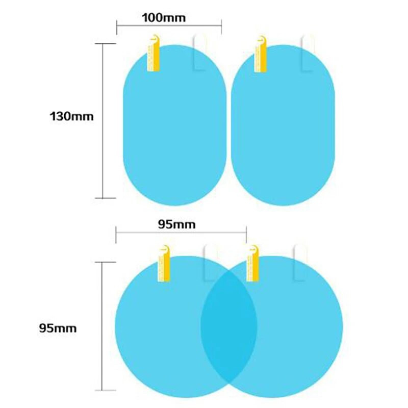 Pret atspīdumu ūdensizturīgs lietus necaurlaidīgs automašīnas spogulis, caurspīdīgs 2 gab