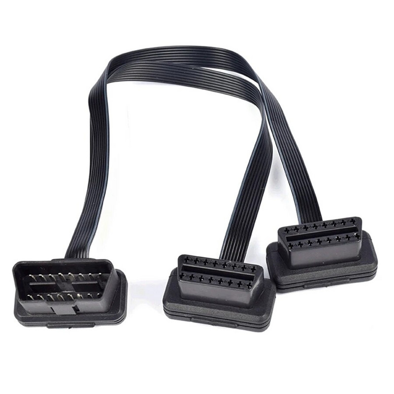 16 tűs OBD2 hosszabbító nyitókábel csatlakozó dugós csatlakozó OBD II ODB2 autódiagnosztikai interfész 30cm 60cm apa kábel