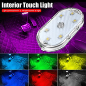 Auto valgustus multifunktsionaalne lugemislamp led atmosfääri lamp auto puutetundlik usb laadimine auto katuse avariilamp