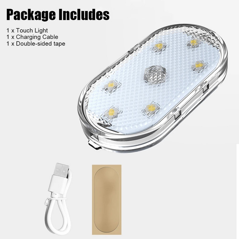 Autó világítás többfunkciós olvasólámpa led atmoszféra lámpa autó érintésérzékelős usb töltő autó tető vészlámpa