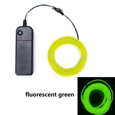 1m 3m 5m világító EL drót neon kábel karácsonyi táncpartihoz barkács jelmezek többszínű világító fény AA elemes lámpa LED szalag