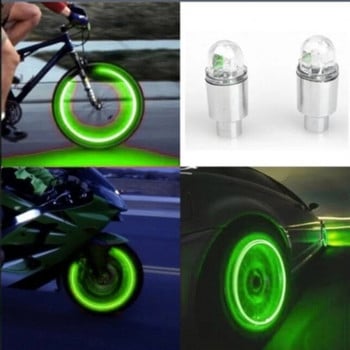 2/4 БР. Автоматични LED светлини Мотоциклетни светлини за велосипеди Капаци на вентили за гуми Декоративни светлини Капаци на вентили за гуми Светкавични светлини Неонови светлини