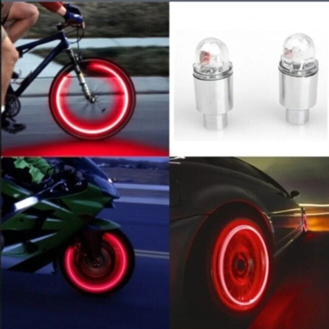 2/4Gb Auto LED gaismas Motociklu Velosipēdu Gaismas Riepu Vārstu Pārsegi Dekoratīvie Gaismas Riepu Vārstu Pārsegi Zibspuldzes Neona gaismas