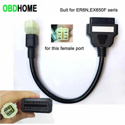 OBD Motorcycle Cable for Kawasaki 4Pin To OBD2 16 Pin Adapter for Kawasaki ER6N EX650F ZX1000 Serie 4 PIN Motorbike Connector
