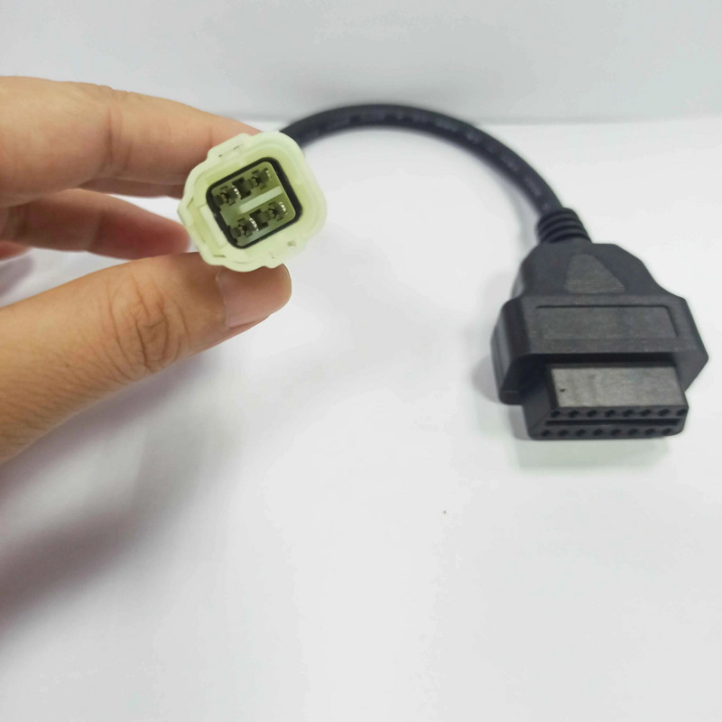 OBD motocikla kabelis Kawasaki 4 Pin uz OBD2 16 kontaktu adapteris Kawasaki ER6N EX650F ZX1000 Serie 4 Pin motocikla savienotājam