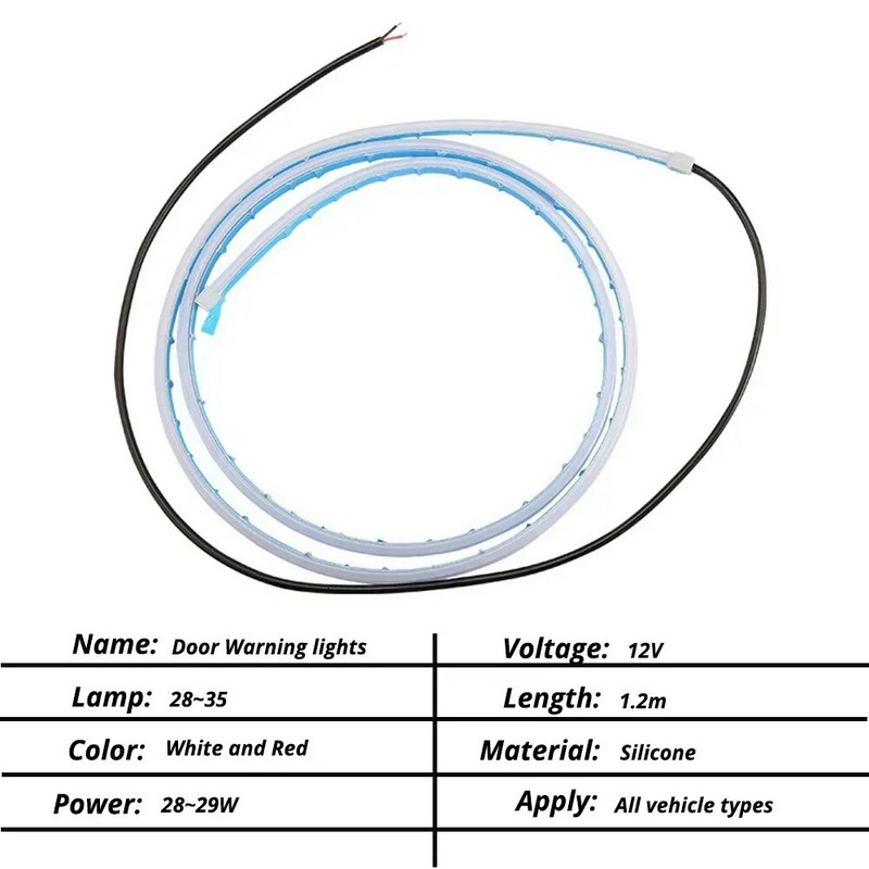 Automašīnas durvju atvēršanas brīdinājuma zibspuldze LED sveiciena gaisma stāvvietas LED drošības gaismas signāllampa Ūdensizturīga auto dekoratīvā apkārtējās vides spuldze