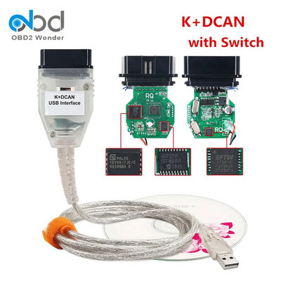 Vislabākais BMW INPA K DCAN slēdzis K+DCAN pa OBD2 diagnostikas kabelis USB interfeiss 20 kontaktu kabelis OBD2 diagnostikas skeneris FT232RL
