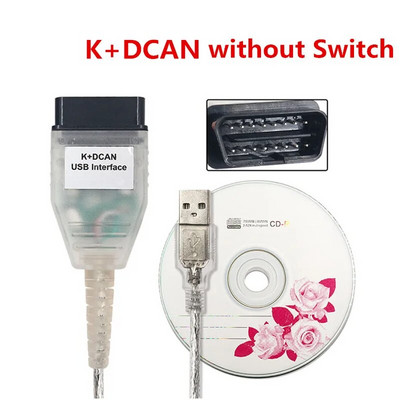 Vislabākais BMW INPA K DCAN slēdzis K+DCAN pa OBD2 diagnostikas kabelis USB interfeiss 20 kontaktu kabelis OBD2 diagnostikas skeneris FT232RL