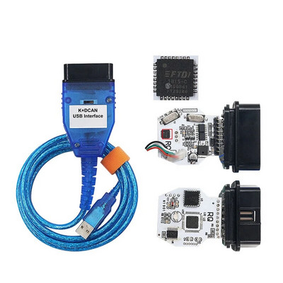 Vislabākais BMW INPA K DCAN slēdzis K+DCAN pa OBD2 diagnostikas kabelis USB interfeiss 20 kontaktu kabelis OBD2 diagnostikas skeneris FT232RL