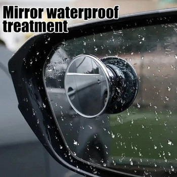 2бр. Допълнителни огледала за обратно виждане за кола с мъртва точка Въртяща се на 360 градуса монтиране на вендуза Широкоъгълно огледало с кръгла рамка за мъртва точка