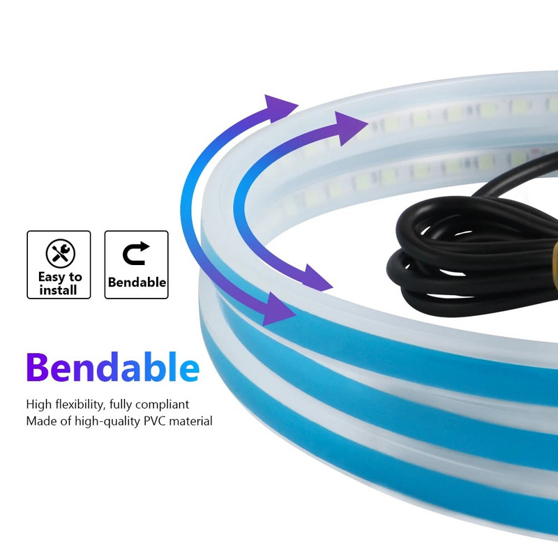 LED-es motorháztető légkör Lght szalag vízálló autó külső dekoráció világítás dekoratív fényszórók környezeti lámpa 12V univerzális