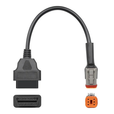 Bezmaksas piegāde OBDII 4 līdz 16 kontaktu OBD adapteri Motociklu diagnostikas kabelis OBD2 pagarinājuma savienotājs Harley Motorbikes 4 kontaktu kabelis