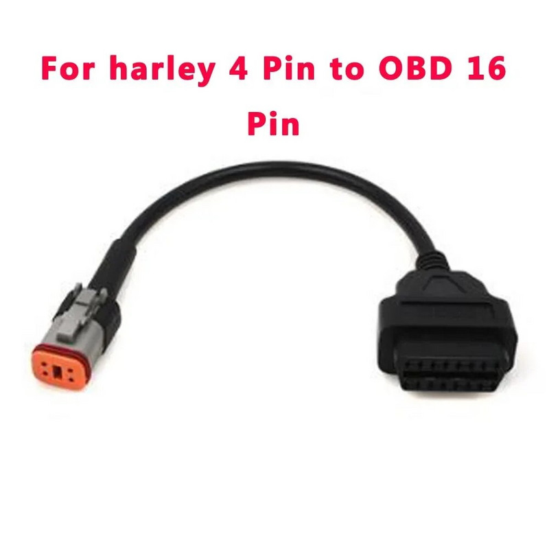 Ingyenes szállítás OBDII 4-16 tűs OBD adapterek motorkerékpár diagnosztikai kábel OBD2 hosszabbító csatlakozó Harley motorkerékpárokhoz 4 tűs kábel