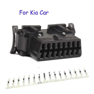 OBD spraudnis + terminālis + ievietojiet OBD OBD2 sieviešu savienotāju J1962f spraudnis OBD 2 16 PIN ar termināli, kas piemērots Audi/BMW/Honda/Toyota