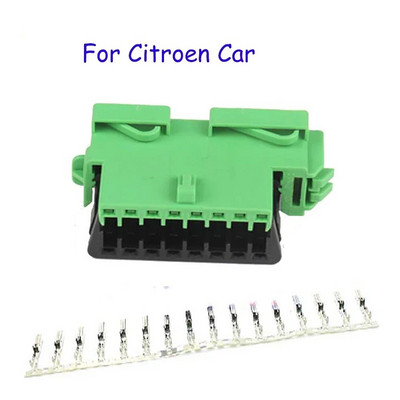 OBD spraudnis + terminālis + ievietojiet OBD OBD2 sieviešu savienotāju J1962f spraudnis OBD 2 16 PIN ar termināli, kas piemērots Audi/BMW/Honda/Toyota