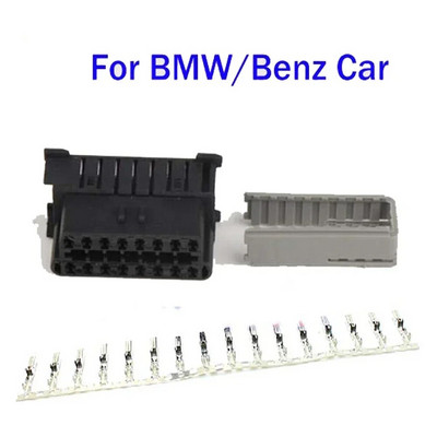 OBD spraudnis + terminālis + ievietojiet OBD OBD2 sieviešu savienotāju J1962f spraudnis OBD 2 16 PIN ar termināli, kas piemērots Audi/BMW/Honda/Toyota