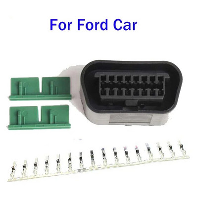OBD spraudnis + terminālis + ievietojiet OBD OBD2 sieviešu savienotāju J1962f spraudnis OBD 2 16 PIN ar termināli, kas piemērots Audi/BMW/Honda/Toyota