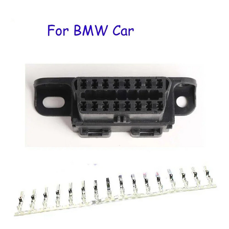 OBD dugó + terminál + behelyezett OBD OBD2 csatlakozódugó J1962f dugó OBD 2 16 PIN terminállal, Audi/BMW/Honda/Toyota számára