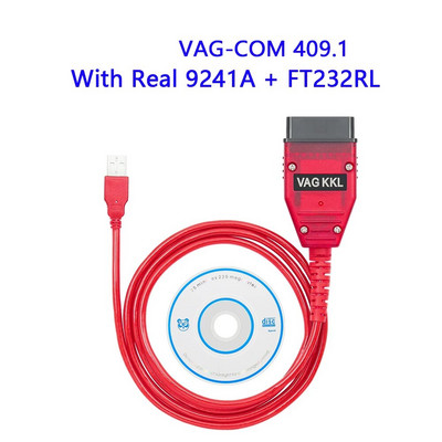 Automašīnu diagnostikas instrumenti VAG 409.1 KKL 9241A K Line FTDI FT232RL Real Chip PCB USB kodu lasītājs priekš Volkswagen/Audi/Skoda/Seat/VW Jauns