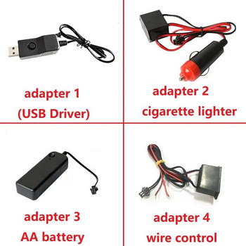 Ατμόσφαιρα εσωτερικού φωτισμού αυτοκινήτου Λωρίδα LED 5V DIY Ευέλικτη καλωδίωση EL Cold Light Line Tube Διακόπτης USB Auto Decoration Ambient Red