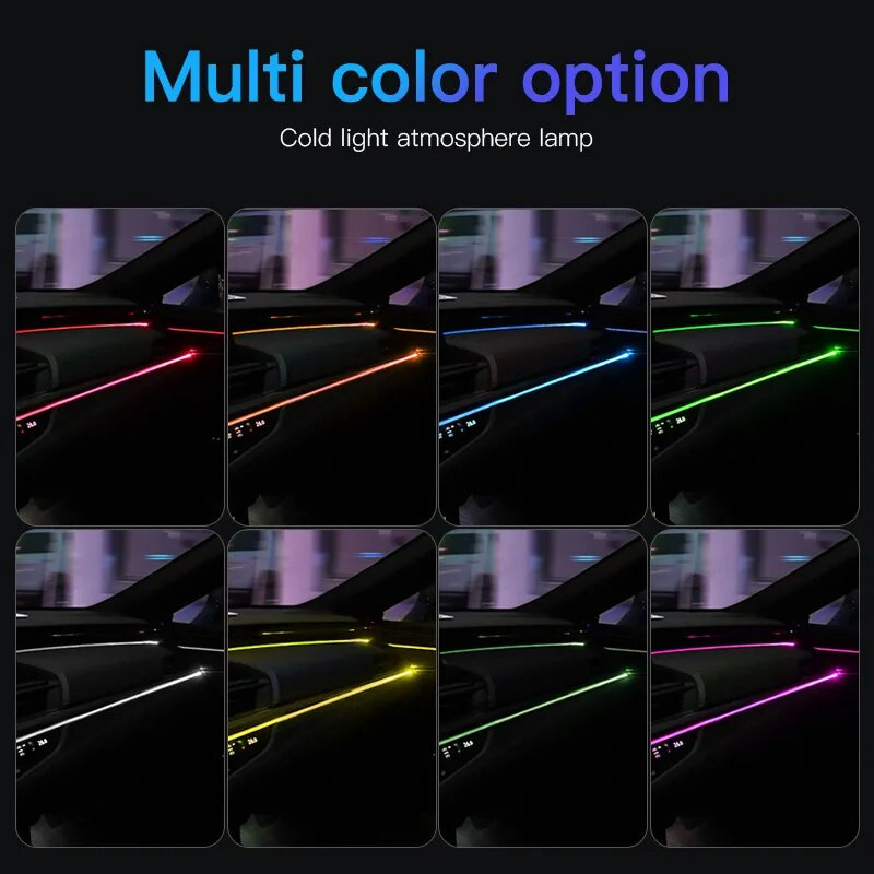 Automašīnas salona atmosfēras apgaismojuma LED sloksne 5 V DIY elastīga EL aukstās gaismas līnijas caurule vadu USB slēdzis Auto Decoration Ambient Red