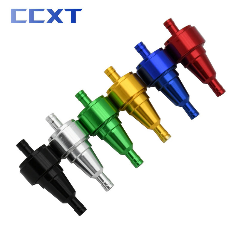 Mootorratta 6mm 5/16`` CNC alumiiniumist kütusefilter Bensiini diisli reafiltrid Rollerile Honda Yamaha Kawsaki KTM Suzuki Pit Bike