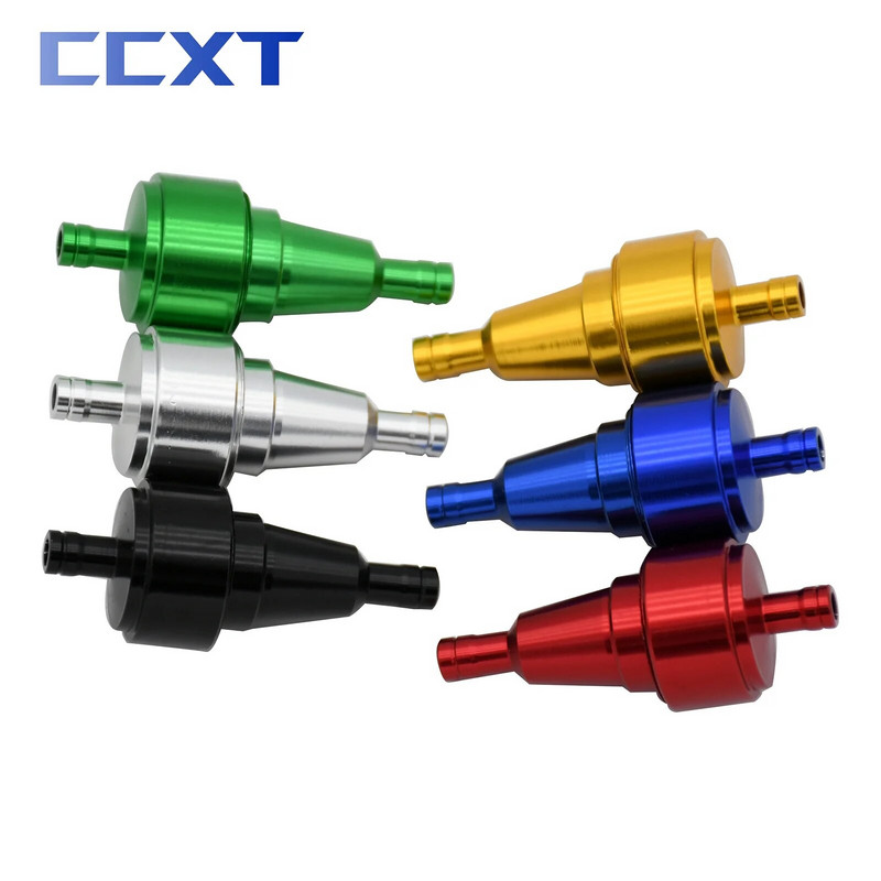 Mootorratta 6mm 5/16`` CNC alumiiniumist kütusefilter Bensiini diisli reafiltrid Rollerile Honda Yamaha Kawsaki KTM Suzuki Pit Bike