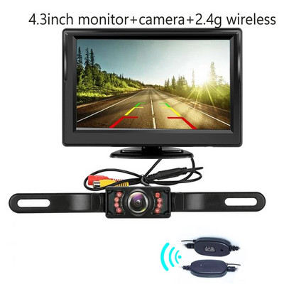 4,3 inča HD CCD auto kamera u boji Monitor IR noćni digitalni TFT LCD rezervna kamera za vožnju unatrag 2.4g bežična