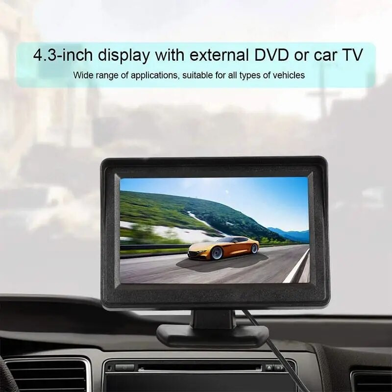4,3 colio HD spalvotas CCD automobilio fotoaparato monitorius IR naktinio matymo skaitmeninis TFT LCD atsarginis atbulinės eigos automobilio galinio vaizdo kamera 2,4 g belaidė