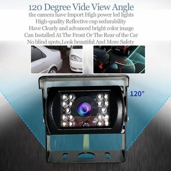 Κάμερα οπίσθιας όψης αυτοκινήτου οχήματος 12-24V για ρυμουλκούμενο λεωφορείου φορτηγού IR Night Vision Αδιάβροχη 18 IR LED Night Vision κάμερα οπισθοπορείας