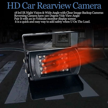 12-24V автомобилна камера за задно виждане за камион, автобус, ремарке IR нощно виждане водоустойчива 18 IR LED нощна камера за обратно виждане