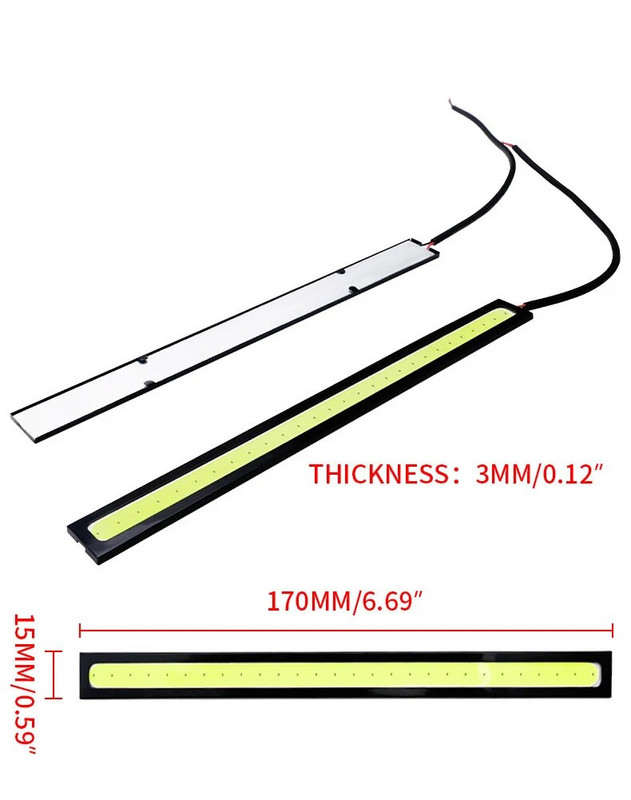 4x Universal Vehicle Led Strip 17CM COB Car Led Strip for Auto DRL Drunning Light Εξωτερικό αδιάβροχο στυλ 12V Led Bar