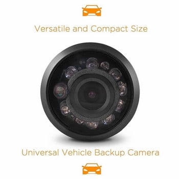 Ασύρματη κάμερα οπισθοπορείας αυτοκινήτου Universal 28mm HD Night Vision αυτοκινήτου CCD Κάμερα μπροστινής όψης Αδιάβροχη με καλώδιο βίντεο 6M