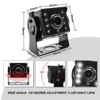 Тежка HD камера за камион за заден ход с нощно виждане Универсални резервни камери за камиони, ремаркета, микробуси