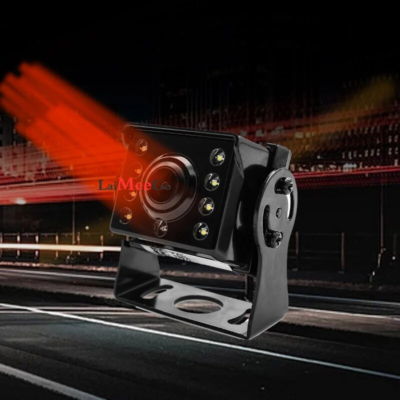 Sunkiosios HD atbulinės eigos sunkvežimio kamera su naktinio matymo universalaus tvirtinimo atsarginėmis kameromis sunkvežimiams RV, priekaboms, furgonams
