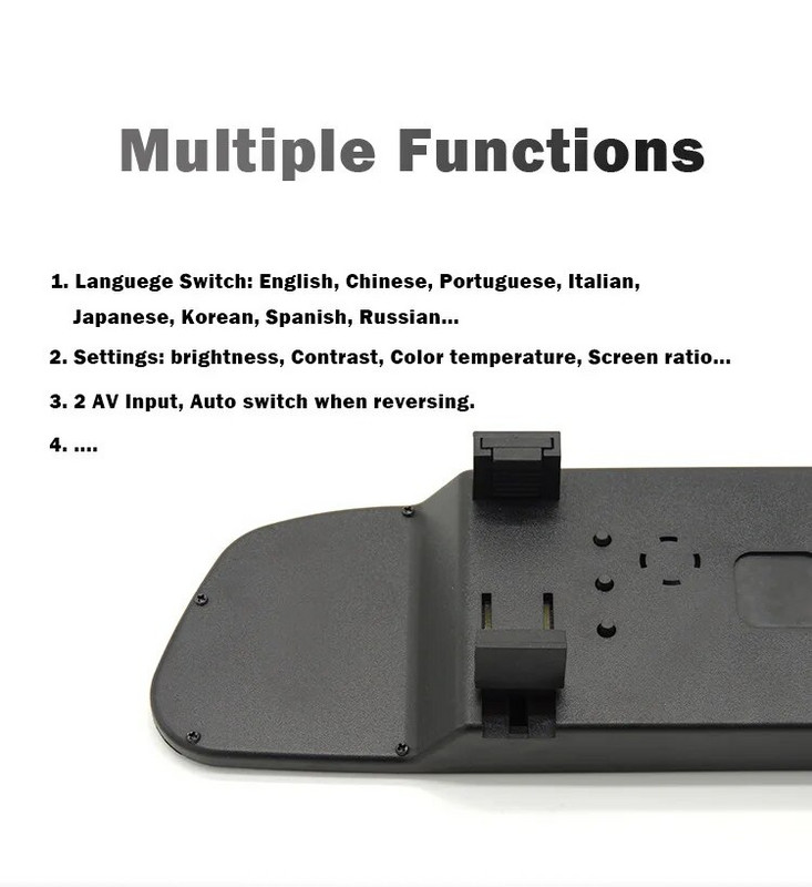 5 collu automašīnas video monitors automātiskais atpakaļskata spogulis LCD ekrāns 12V-24V universāls spogulis rezerves kamerai / priekšējai kamerai / multivides atskaņotājam