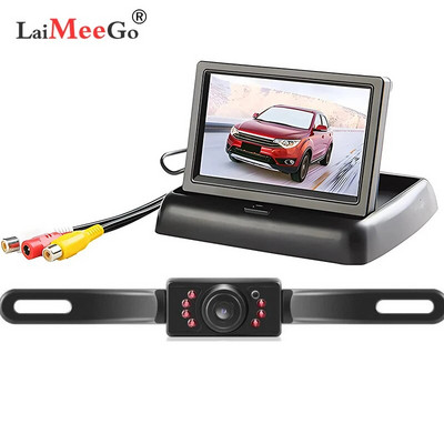 Ecran de monitorizare auto de 4,3 inchi pentru camera de marșarier cu vedere din spate Afișaj LCD TFT HD color digital Ecran HD de asistență la parcare spate de 4,3 inchi