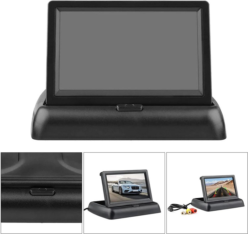 Οθόνη παρακολούθησης αυτοκινήτου 4,3" για πίσω κάμερα TFT LCD Οθόνη HD Ψηφιακή Έγχρωμη Οθόνη HD 4,3 ιντσών Υποβοήθηση στάθμευσης πίσω