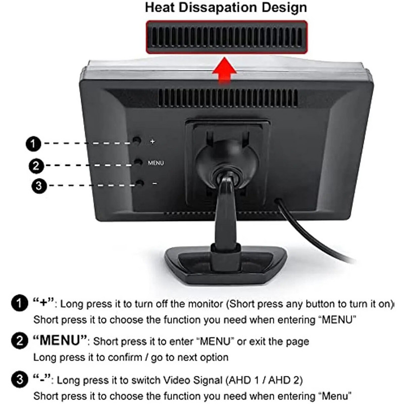 4,3 collu 5 collu automašīnas HD monitors TFT automašīnas rezerves kameras Monitors nakts redzamības automašīnas atpakaļskata monitors rezerves atpakaļgaitas kamerām