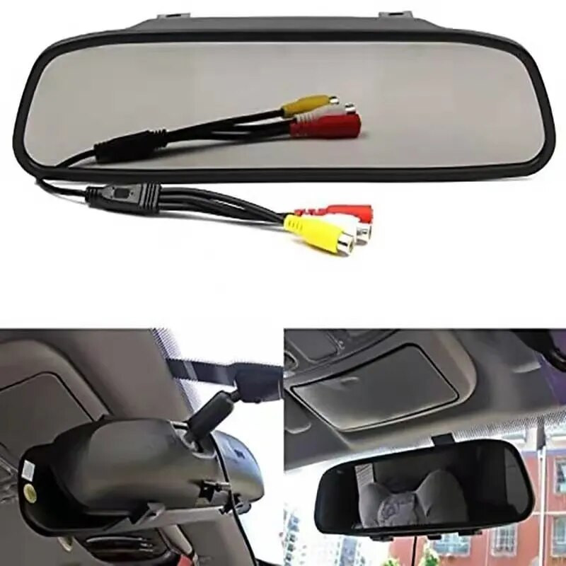 Belaidis automobilio stilius 4,3 colio HD automobilio galinio vaizdo veidrodžio monitorius LCD ekranas transporto priemonės automatinio statymo atbulinės eigos pagalbinis ekranas DC12V