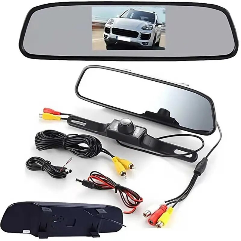 Belaidis automobilio stilius 4,3 colio HD automobilio galinio vaizdo veidrodžio monitorius LCD ekranas transporto priemonės automatinio statymo atbulinės eigos pagalbinis ekranas DC12V